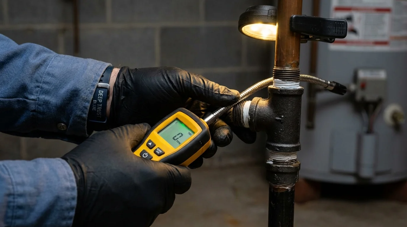 Gas leak detection with electronic sniffer by Johns Plumbing LLC in Daytona Beach